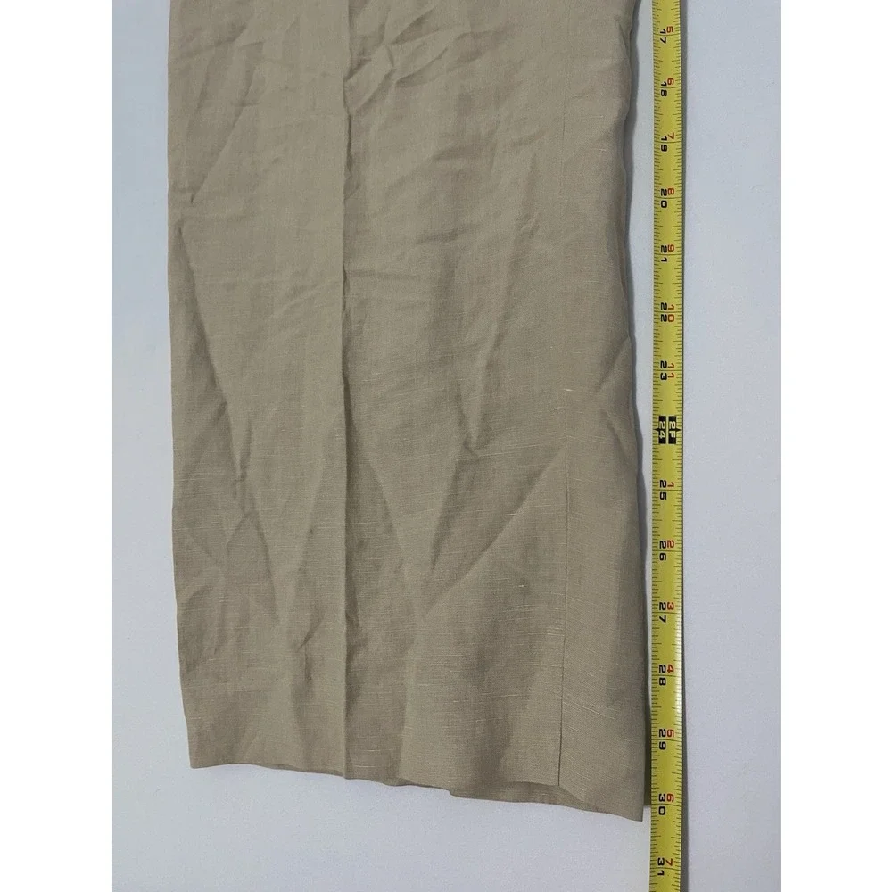 Polo Ralph‎ Lauren Vtg Light Tan Linen Silk Pleated Men's Trouser Size 40X30